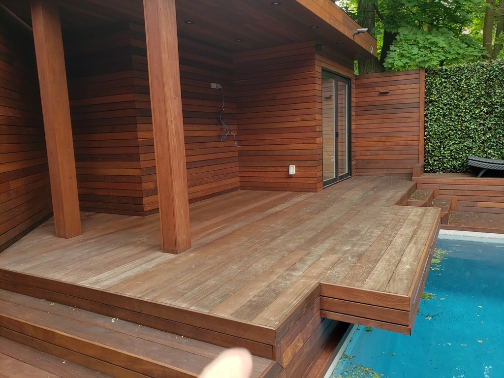 ipe delta decks pool fence